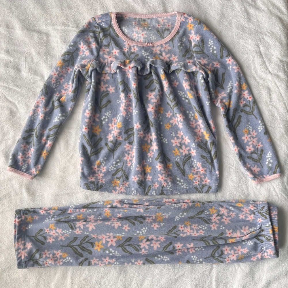Carter's Pajamas 2 Piece Set Blue Easter, Toddler Girl's Size 5/5A